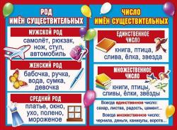 Плакат А2 МП 084.790 Род и число имен существительных