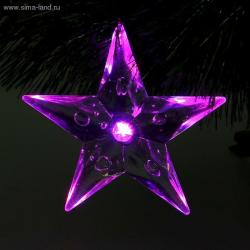 Елочн. украш. ПОДВЕСКА Звезда свет. 1 LED RGB 1077317 (батарейки в комплекте)