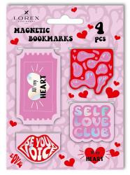 Закладка-магнит 4шт.LOREX BOOKLOVER PINKY RED LXMBBL-PR