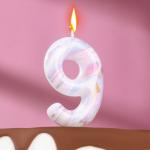 Свеча ЦИФРА "9" БЕЛЫЙ МРАМОР 5,5см 6990838 Свеча ЦИФРА "9" БЕЛЫЙ МРАМОР 5,5см 6990838