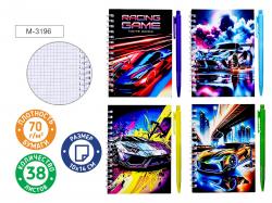 Блокнот подар.А6 38л.кл.RACING GAME M-3196 с ручкой