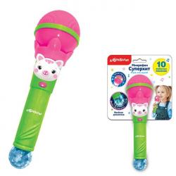 МИКРОФОН 4680019284446/2544A Веселая дискотека Суперхит розовый