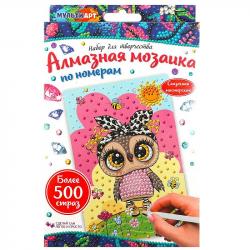 КАРТИНА-МОЗАИКА АЛМАЗНАЯ AM10X15-MAOWL Совенок 10*15 (част.выкл.с мольбертом)